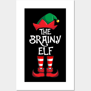 Brainy Elf Matching Family Christmas Smart Posters and Art